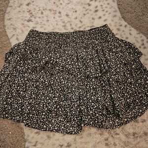 Hollister Floral Navy Blue Skirt